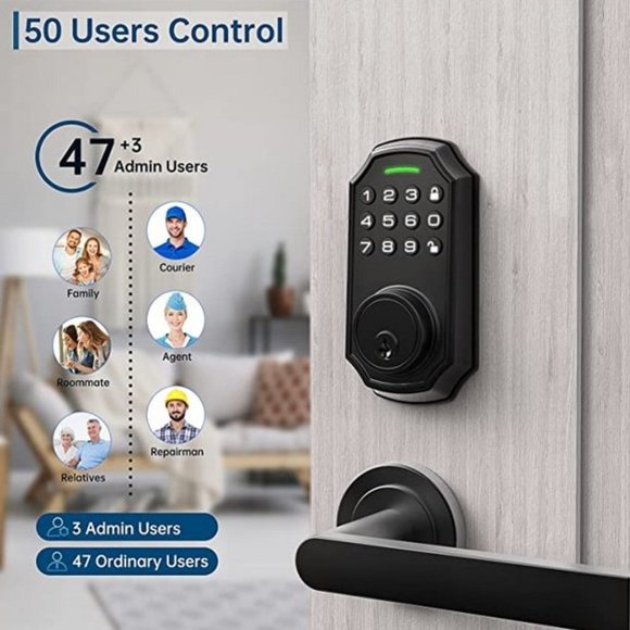 BAILABA Keyless Entry Door Lock - Smart Deadbolt Lock, Smart Door Lock - Picture 2 of 6